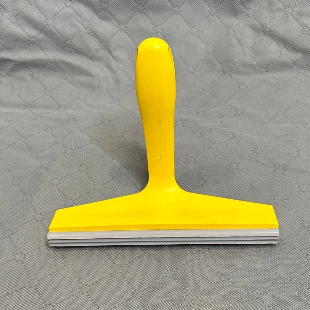 Yellow Squeegee Pet Hair Removal Quick Easy Sweeping Hand Held Squeegee